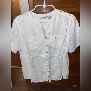 Womens Orvis short sleeve 100%linen shirt